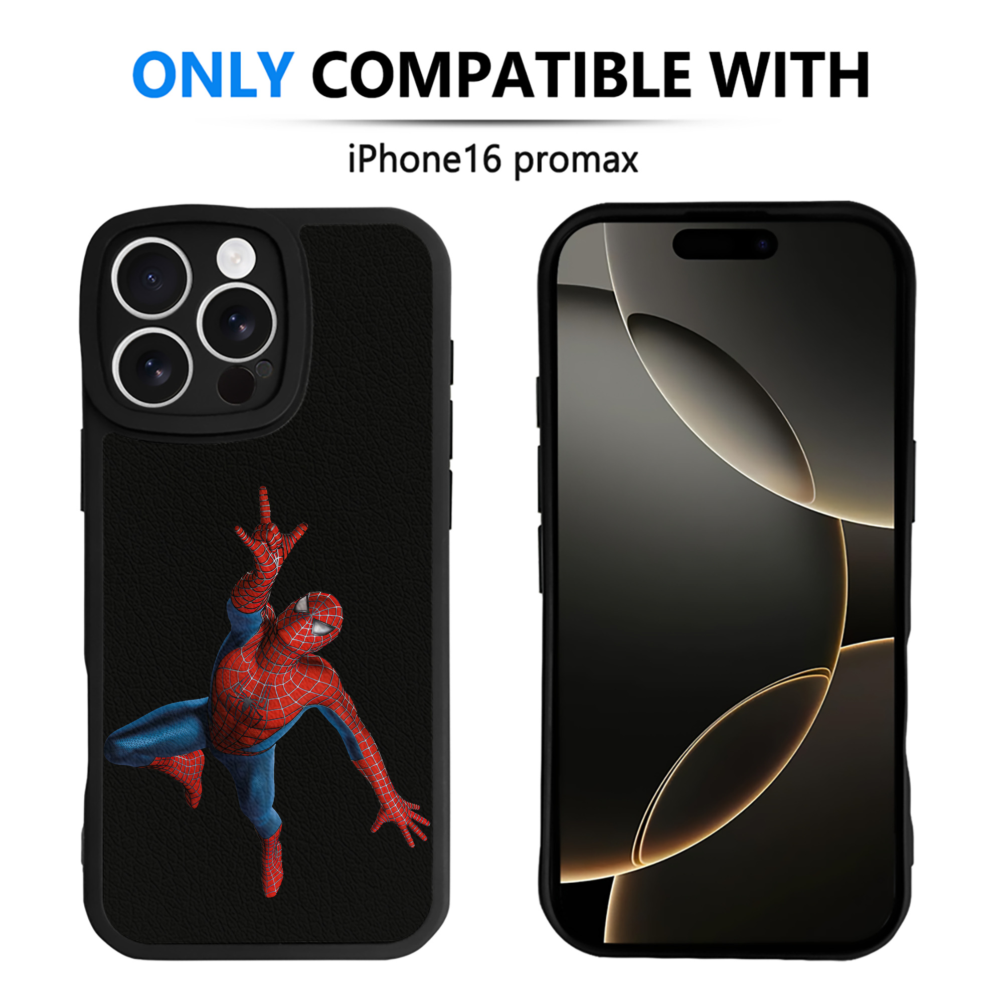 （画像用） Spider Man スパイダーマン 【iPhone 16シリーズ対応】シリコンスマホケース（レザー調） 材質：シリコン